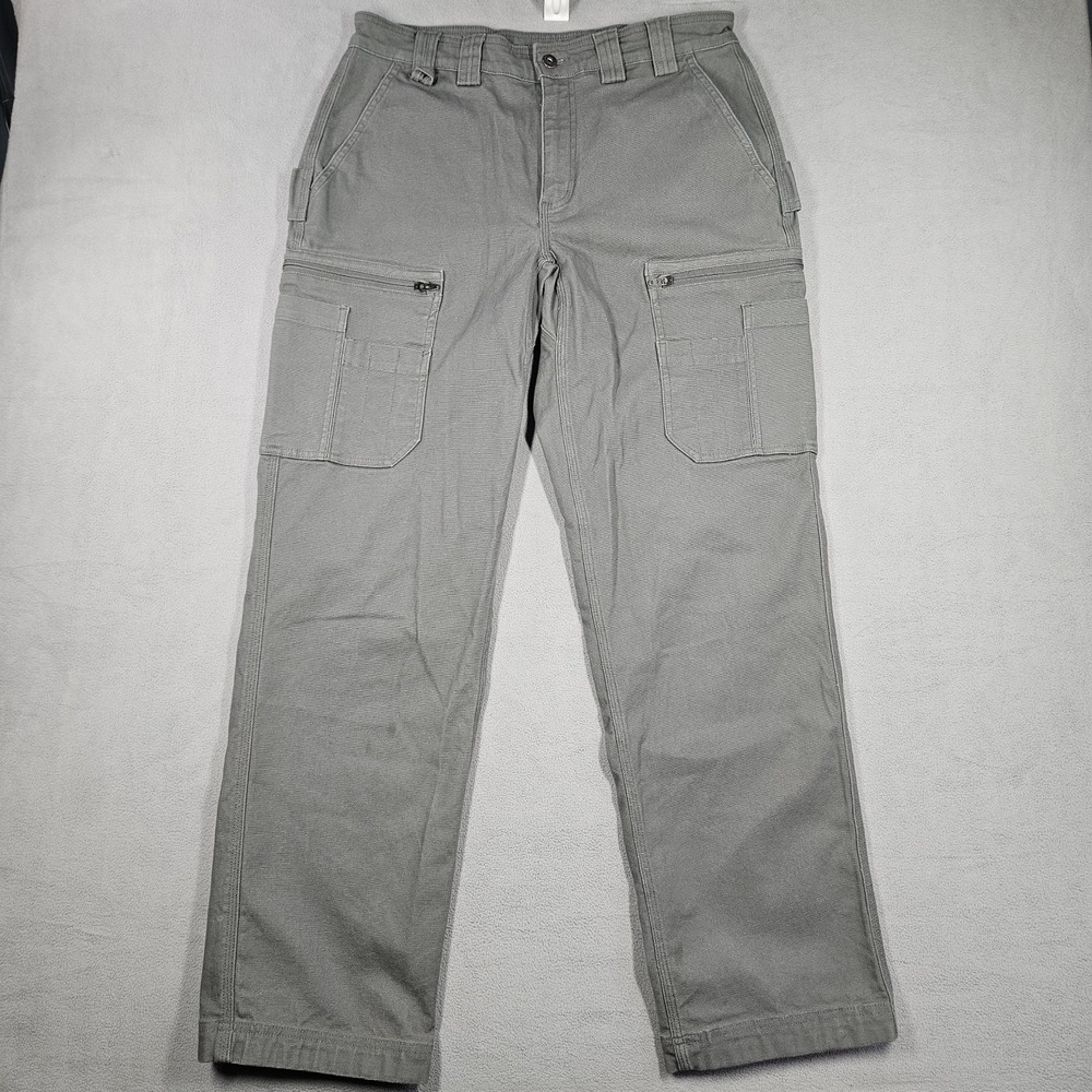 Duluth Trading Co. Pants Mens 34x32 Gray Flex Fire Hose Burly Cargo Work 75269